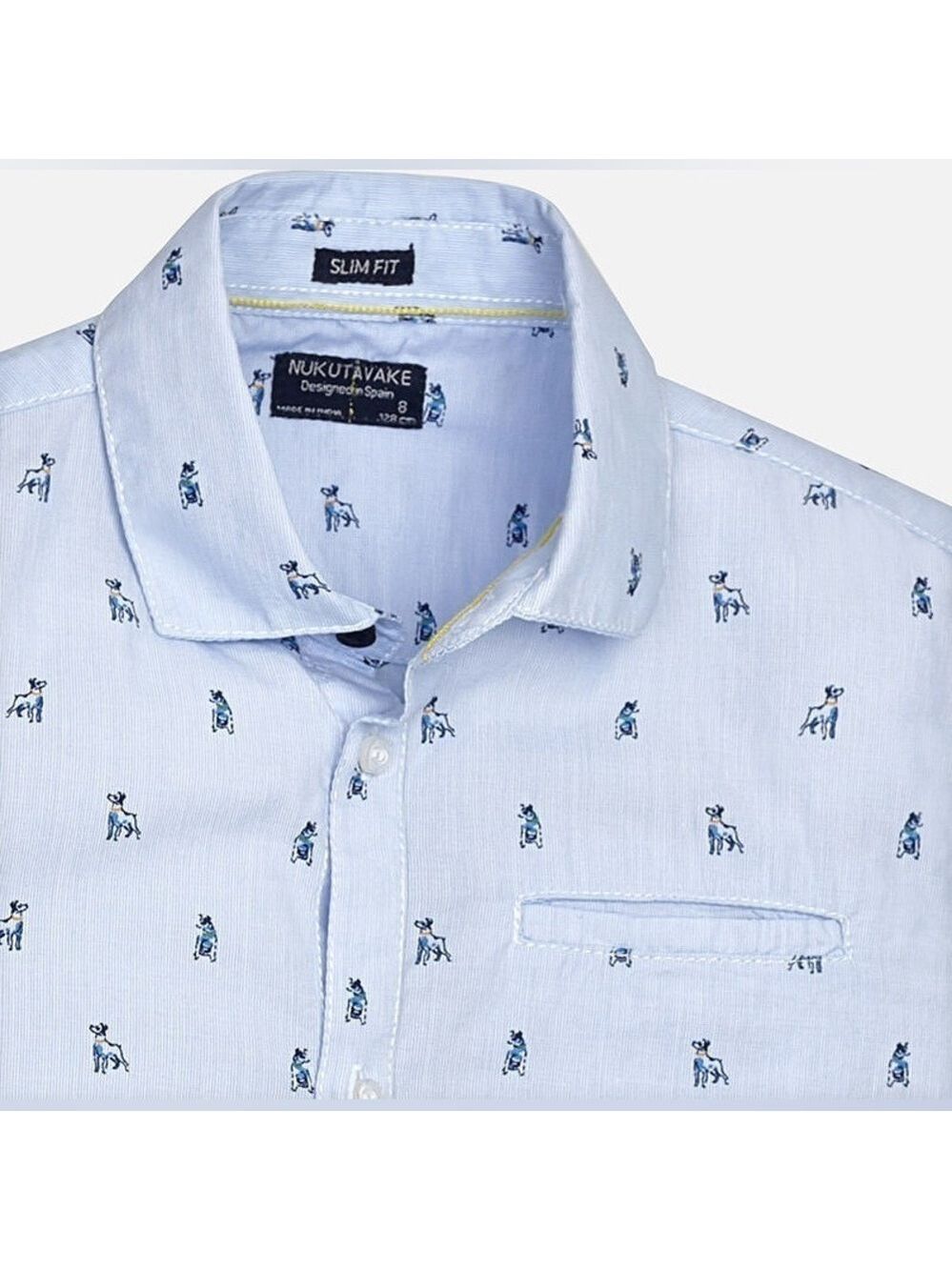 Mayoral Sky Blue Kids Shirt with Dog Print
